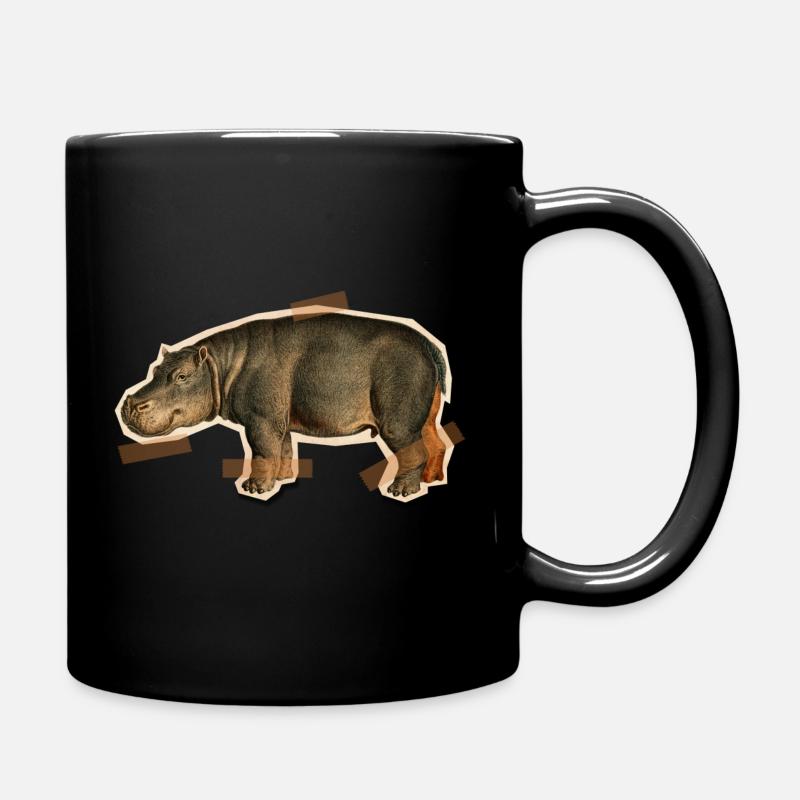 Taped Hippo - Tasse einfarbig - Schwarz