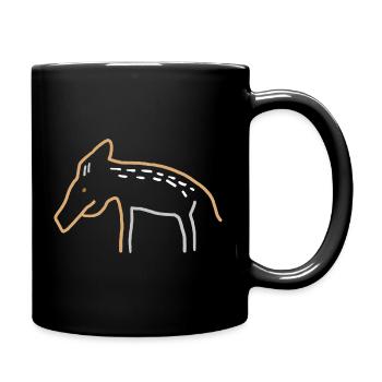 Frischling / Wildschwein - Tasse einfarbig - Schwarz - Rechts