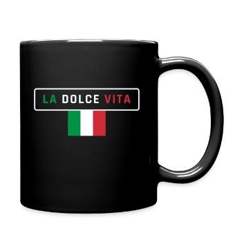Italia Italy Italien Bella Italia Dolce Vita - Tasse einfarbig - Schwarz - Rechts