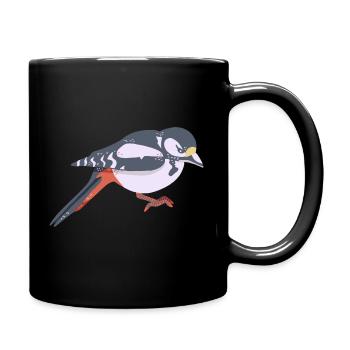 Great spotted woodpecker - Full Colour Mug - black - Right