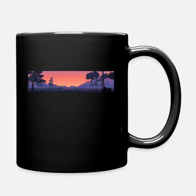 Verpixelter Sonnenuntergnag - Tasse einfarbig - Schwarz