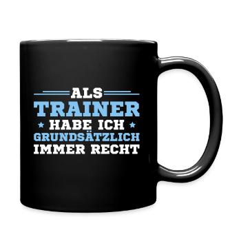 Fußballverein Handball Personal Trainer - Tasse einfarbig - Schwarz - Rechts