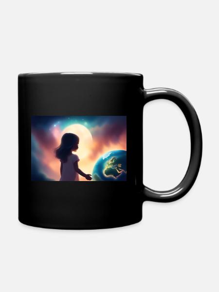 Meine Welt - Tasse einfarbig - Schwarz