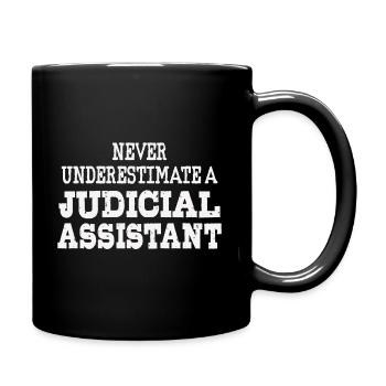 Ne sous-estimez jamais un greffier - Mug uni - noir - Droite