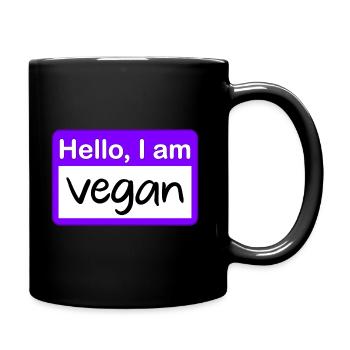 Hello I Am Vegan - Purple - Full Colour Mug - black - Right