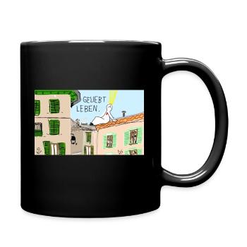 Geliebt leben. - Tasse einfarbig - Schwarz - Rechts