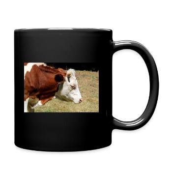 Kuh Poster - Tasse einfarbig - Schwarz - Rechts