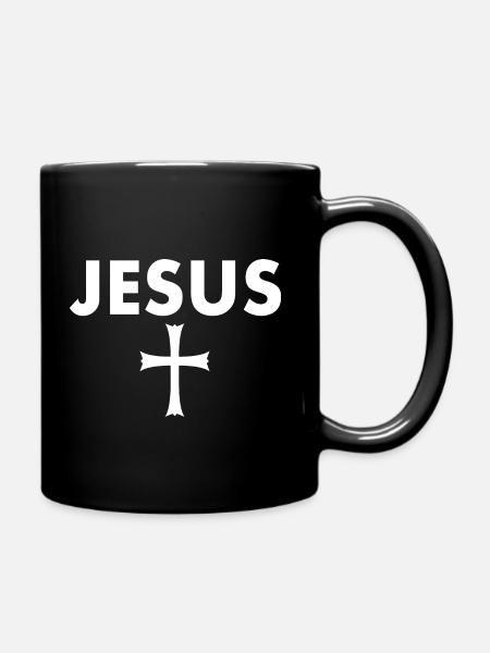 Jesus kreuz - Tasse einfarbig - Schwarz