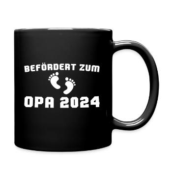 Befördert zum Opa 2024 Werdender Großvater - Tasse einfarbig - Schwarz - Rechts