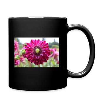 Dahlie rot violett Blüte ,Blume - Tasse einfarbig - Schwarz - Rechts