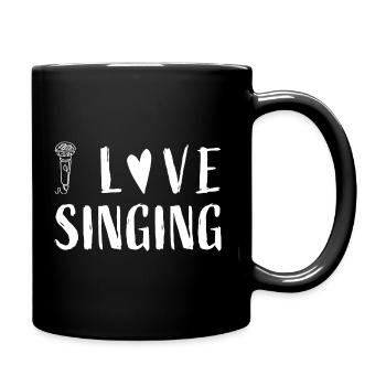 I love singing - Mikrofon Sänger Sängerin - Tasse einfarbig - Schwarz - Rechts