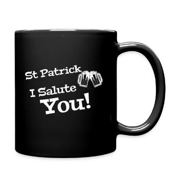 St Patrick white design - Full Colour Mug - black - Right