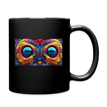 Colorful Owl - Tasse einfarbig - Schwarz - Rechts