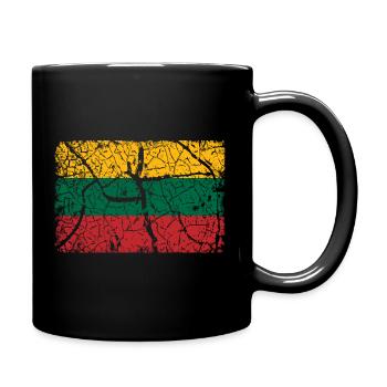 Litauen Flagge - Tasse einfarbig - Schwarz - Rechts