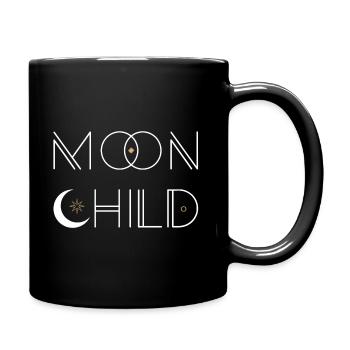 Moon Child, Boho Chic, Spiritual & Mindful design - Full Colour Mug - black - Right