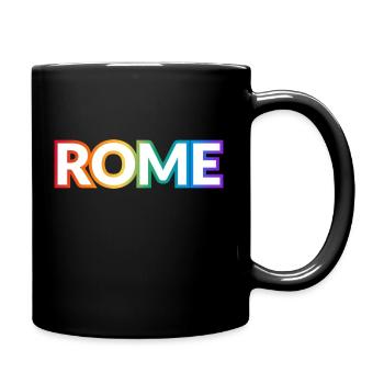 ROME PRIDE rainbow text - Full Colour Mug - black - Right