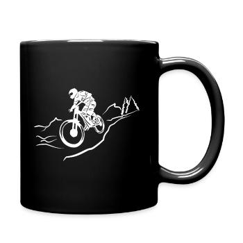 Motif Mountain Bike Downhill - Full Colour Mug - black - Right
