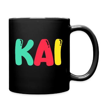 Name - Kai - Tasse einfarbig - Schwarz - Rechts
