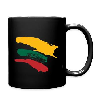 Lithuania Flag - Brush Stripes - Full Colour Mug - black - Right