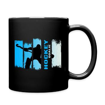hockey I gardien de but bleu grunge hockey sur gazon - Mug uni - noir - Droite