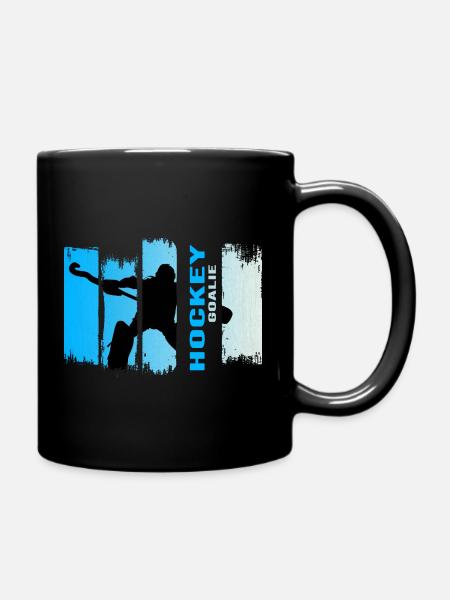 hockey I goalie blue grunge field hockey - Full Colour Mug - black