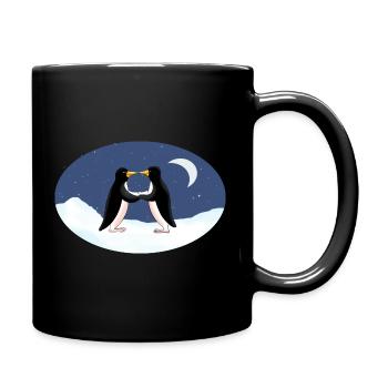 Verliebte Pinguine - Tasse einfarbig - Schwarz - Rechts