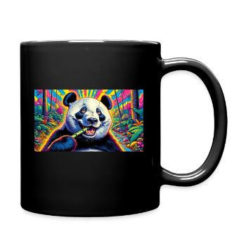 Panda high wie verdammt - Tasse einfarbig - Schwarz - Rechts