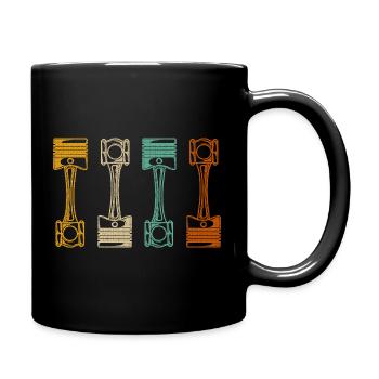 Retro Automechaniker - Tasse einfarbig - Schwarz - Rechts