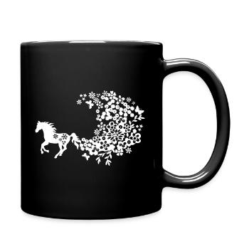 Flower Horse - Tasse einfarbig - Schwarz - Rechts