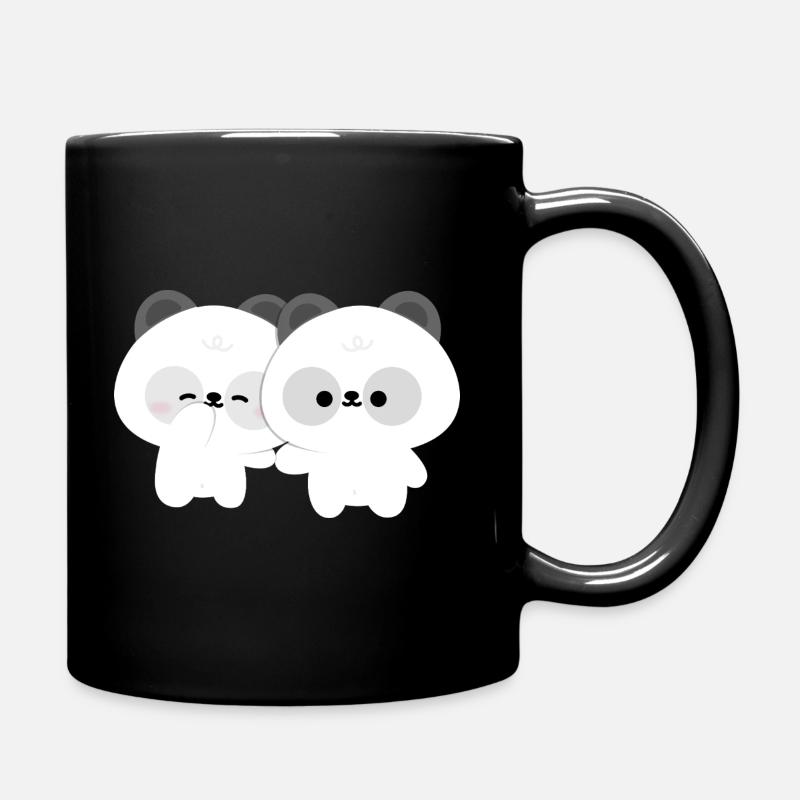 Panda Couple - Full Colour Mug - black