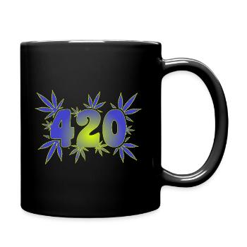 420 Leaf Vibes - Cannabis - Weed - Marihuana - Tasse einfarbig - Schwarz - Rechts