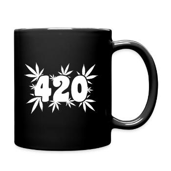 420 Leaf Vibes - Cannabis - Weed - Marihuana - Tasse einfarbig - Schwarz - Rechts