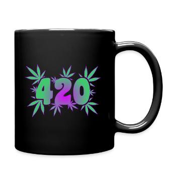 420 Leaf Vibes - Cannabis - Weed - Marihuana - Tasse einfarbig - Schwarz - Rechts