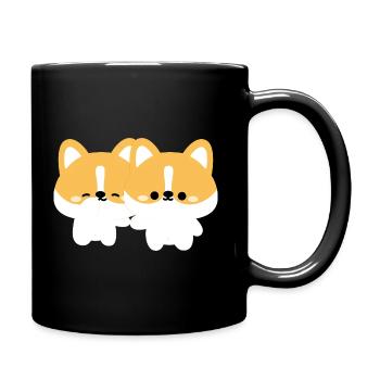 Couple de chiens corgi - Mug uni - noir - Droite