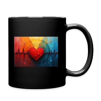 Battement de cœur - Mug uni - noir - Droite