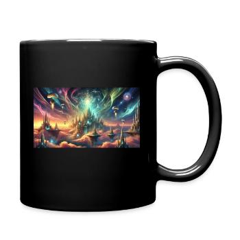 Ferne Welt - Tasse einfarbig - Schwarz - Rechts