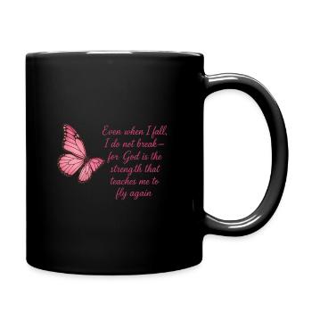 Inspiration papillon foi citation design - Mug uni - noir - Droite