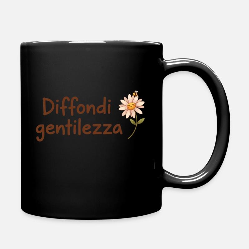 Verbreiten Sie Freundlichkeit - Tasse einfarbig - Schwarz