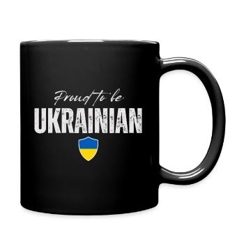 Ukrainischer Stolz, ich liebe die Ukraine - Tasse einfarbig - Schwarz - Rechts