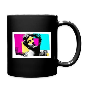 Klassische Skulptur im urbanen Pop-Art-Stil - Tasse einfarbig - Schwarz - Rechts