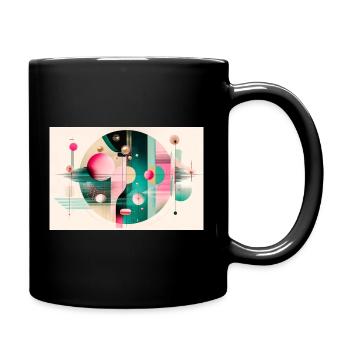 Abstract composition with chromatic flight - Full Colour Mug - black - Right