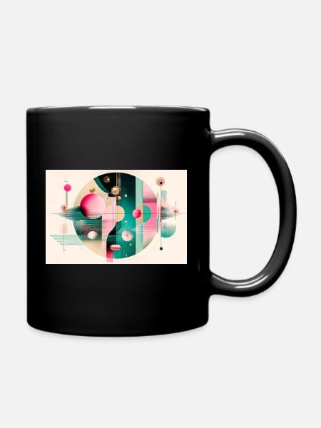 Abstract composition with chromatic flight - Full Colour Mug - black