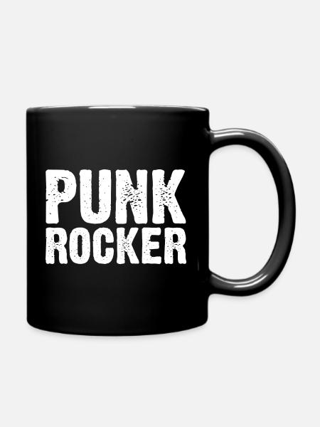 Bold Punk Rock Typography Design - Full Colour Mug - black