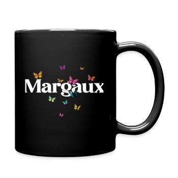 Beautiful girl's name with butterflies MARGAUX - Full Colour Mug - black - Right