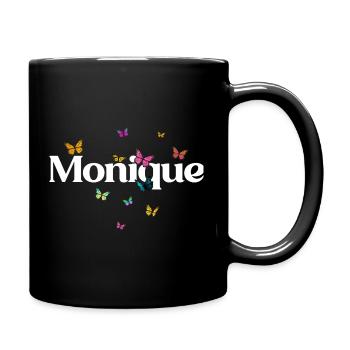 Beau prénom de fille avec des papillons MONIQUE - Mug uni - noir - Droite