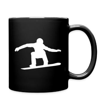 Silhouette de snowboarder Sport d’hiver Neige - Mug uni - noir - Droite