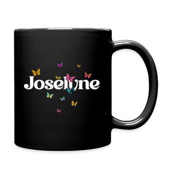 Beau prénom de fille avec des papillons JOSELYNE - Mug uni - noir - Droite