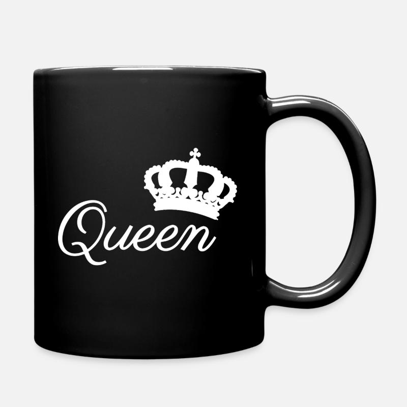 Conception élégante de la typographie de la couronne de la reine - Mug uni - noir