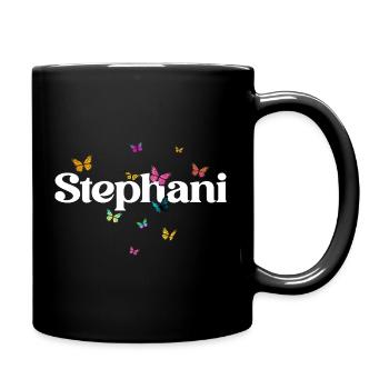 Beau prénom de fille avec des papillons STEPHANI - Mug uni - noir - Droite