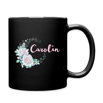 Für Carolin - Tasse einfarbig - Schwarz - Rechts